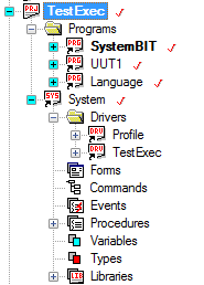 Files under source control have check marks